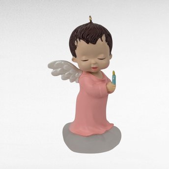 1990 Hallmark Mary's Angels "Rosebud" Ornament, Angel with Candle, Keepsake Ornament