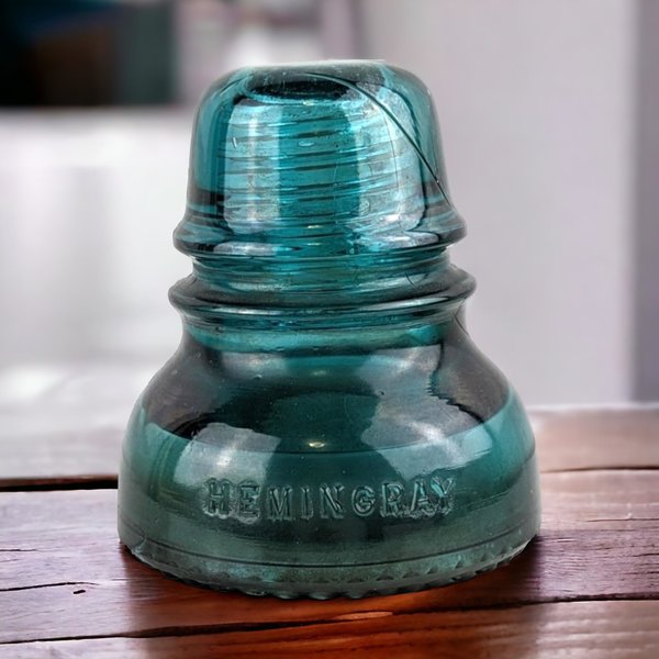 Vintage Hemingray 40 Glass Insulator, Aqua Blue, Collectible Insulator, Industrial Decor, Telephone Pole Insulator