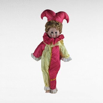 Vintage 19" Harlequin Jester Doll, Collectible, Whimsical Decor, Unique Gift for Clown Lovers