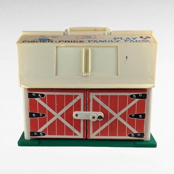 Vintage 1967 Fisher Price Play Family Farm Barn, Little People Barn, Toy Barn, Collectible Toy