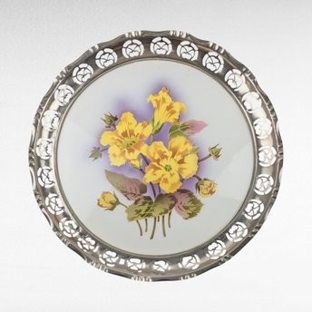Vintage BMF Germany Floral Tile Serving Tray.
