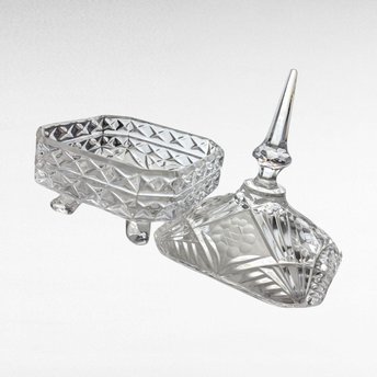 Vintage Crystal Candy Bowl with Lid.