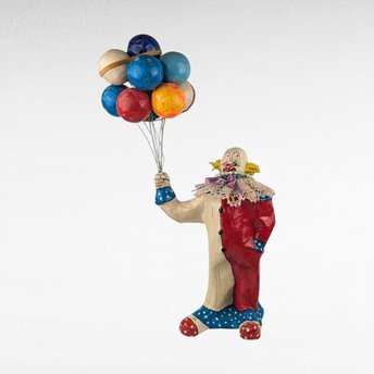Vintage Paper Mache Clown Figure