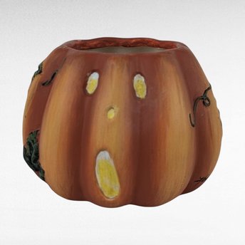 Vintage Kathy Hatch Ceramic Pumpkin Candle Holder, 2002 Halloween Decor, Fall Decor, Gift for Hostess