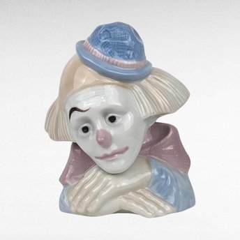 Vintage Meico Porcelain Sad Clown Figurine, Pierrot Clown, Collectible Clown, Sad Clown Decor, Unique Gift