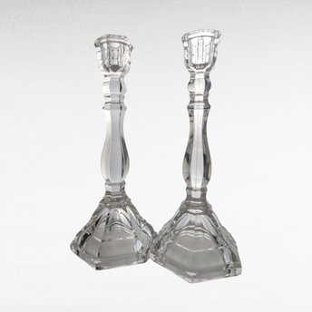 Vintage Tiffany & Co. Crystal Hampton Candlesticks | Pair of Crystal Candle Holders | Elegant Home Decor | Wedding Gift | Anniversary Gift