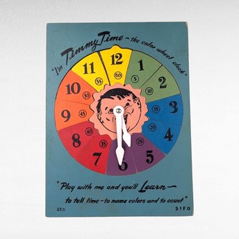 Vintage Sifo Timmy Time Color Wheel Clock Puzzle | Wooden Educational Toy | Montessori Toy | Learning Clock
