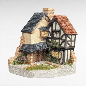 1994 David Winter Cottages 15 Lawnside Road Corner Figure, Hand Painted, English Cottage Decor, Gift for Miniature Collectors, 4 Inches