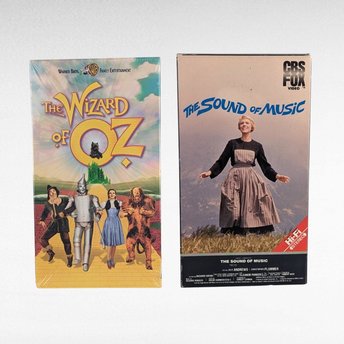 Vintage Wizard of Oz & Sound of Music VHS Set, Sealed Wizard of Oz, Classic Movies, Musical, Collectible VHS, Gift for Movie Lovers