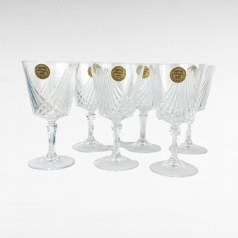 Vintage Crystal D'Arques Water Goblets, Set of 6, Taille Combourg, 25.5cl, French Crystal Glasses, Elegant Tableware,  Gift for Entertaining