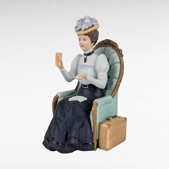 1982 Avon Presidents Club Albee Award Figurine, Vintage Avon Collectible,  Woman in Blue Dress, Sales Achievement Award, Recognition Gift