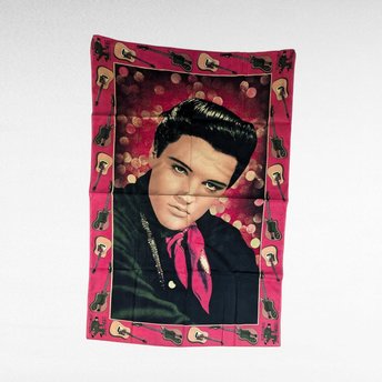 Vintage Elvis Tapestry, 52x34", Music Memorabilia, Rock and Roll Decor, Gift for Elvis Fan, Wall Hanging