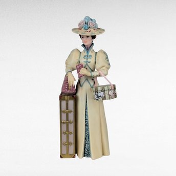 2002 Avon Presidents Club Mrs. Albee Award Figurine, Vintage Avon Collectible, Woman with Hat Box, Sales Achievement Award, Original Box