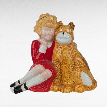 Vintage Little Orphan Annie and Sandy Ceramic Bank, Cartoon Character Bank, Retro Piggy Bank, Kids Savings, Collectible Bank
