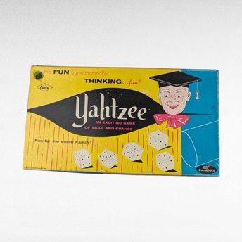 Vintage Lowe Yahtzee Game, Dice Game, Family Game, Collectible Game, Retro Game, 1950s