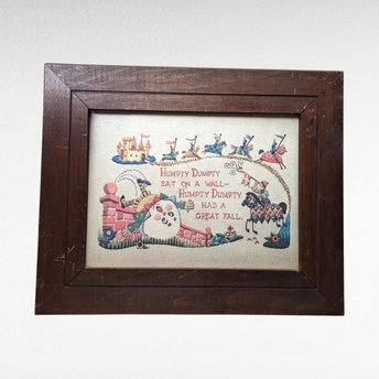 Vintage Humpty Dumpty Framed Print, Nursery Rhyme Wall Art, Kids Room Decor, Gift for Child, Vintage Nursery Decor