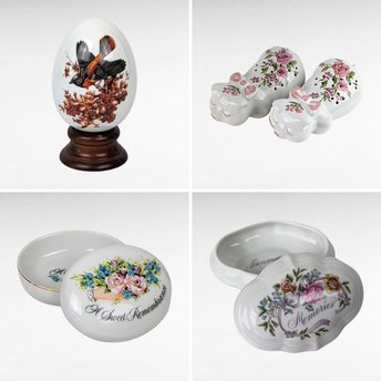 Vintage Avon Lot, Egg Figurine, Trinket Boxes, Pig Pomanders