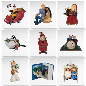 Vintage Hallmark Keepsake Ornament Lot | Disney, Kris Kringle, Christkindl, NASCAR | 9 Ornaments with Boxes