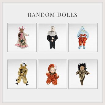 Vintage Random Dolls Lot, Porcelain, Clothespin, Harlequin, Thai Doll, Collectible Dolls, Gift For Collector, Display Dolls