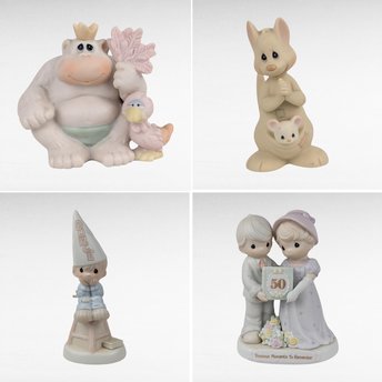 Vintage Precious Moments Figurines Lot, 1982-1995, Kangaroo, Gorilla, 50th Anniversary, Jonathan & David, Gift for Collector