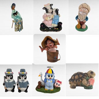 Vintage Assorted Figurines, Handmade Clay Figures, Animal Figurines, Brinn's Skunks, Sonshine Promises Owl, Turtle Figurine
