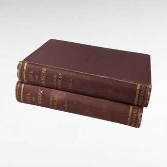 1908 Life of Gladstone by John Morley, 2 Volume Set, Antique Hardcover Books, Biography, Political History, Collectible Books
