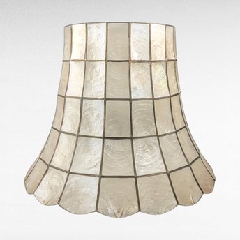 Vintage Capiz Shell Lampshade, Coastal Decor, Boho Lighting, Shell Lamp Shade