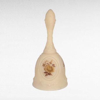 Vintage Fenton Chocolate Rose Cameo Satin Glass Bell, Handpainted Pam Bibbee, Collectible Fenton Glass, Gift for Fenton Collector