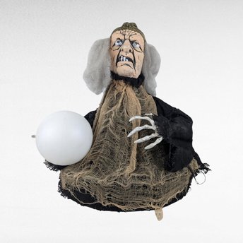 Vintage Animated Fortune Teller Halloween Decoration | Spooky Talking Witch | Haunted House Prop | Unique Halloween Decor
