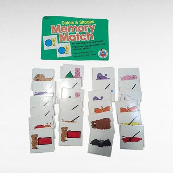 Vintage Memory Match Game | Frank Schaffer Publications | Colors & Shapes | Educational Toy | 1980s Kids Game | Complete Set