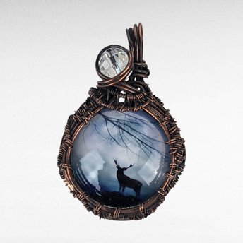 Copper Wire Wrapped Moose Pendant | Handmade Artisan Jewelry | Nature-Inspired Necklace | Unique Gift for Wildlife Lovers