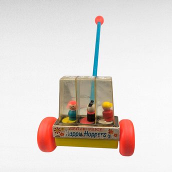 Vintage 1969 Fisher-Price Happy Hoppers Push Toy | Classic Baby Toy | Toddler Toy | Collectible Toy