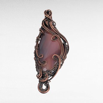 Copper Wire Wrapped Montana Agate Pendant. 