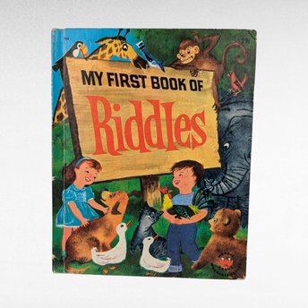 Vintage 1960 My First Book of Riddles - Children's Riddle Book -  Janet and Alex D'Amato - Illustrated Children's Book - Collectible Book