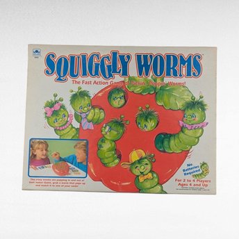 Vintage 1991 Golden Squiggly Worms Game | Complete with Instructions | Family Fun | Kids Game