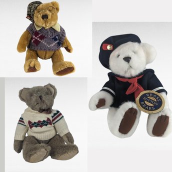 Vintage Teddy Bear Lot, Brass Button Bears, Pickford Sherwood, Oriental Trading, Plush Animals, Collectible Toys, Gift for Child