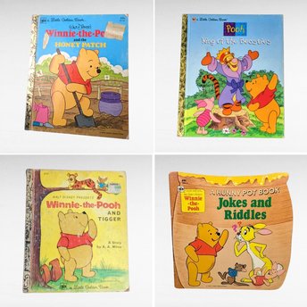 Vintage Winnie the Pooh Book Lot, Pooh King of the Beasties, Honey Patch, Jokes & Riddles, Tigger Golden Book, A.A. Milne, Children's Books