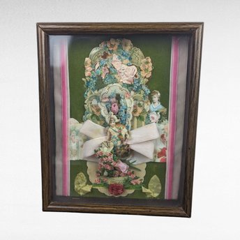 Vintage Shadow Box | Collage Art | Victorian Scrapbook | Valentine Decor | Ephemera