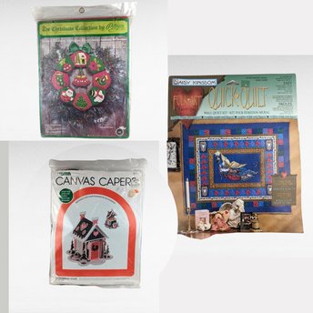 Vintage Christmas Craft Kits, 1970s-90s Needlecraft & Quilt Kits, Daisy Kingdom, Paragon, Canvas Capers, DIY Christmas Decor