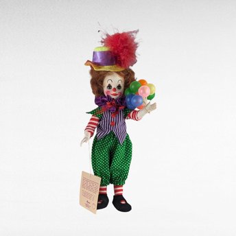 Vintage Effanbee Here Comes The Clowns Clarence Figure, 11 Inch Clown Doll, Collectible Clown Figurine, Gift for Clown Collector