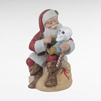 Spooky Santa Music Box, Skull Christmas Decoration