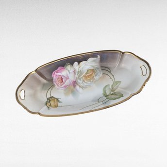 Vintage Suhl Germany Floral Celery Tray/Dresser Tray.