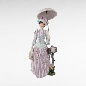 1988 Avon Mrs. Albee Award Figurine, Purple Dress,