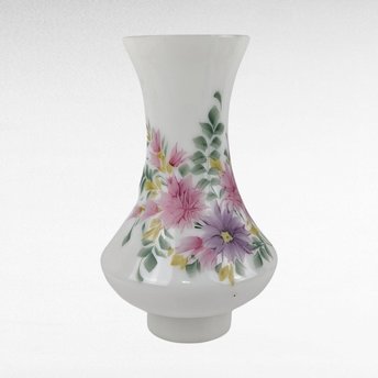 Vintage Floral Glass Lamp Shade, Hand Painted Lamp Cover, Replacement Shade,  Floral Decor,  Home Decor,  Vintage Lighting,  Glass Shade