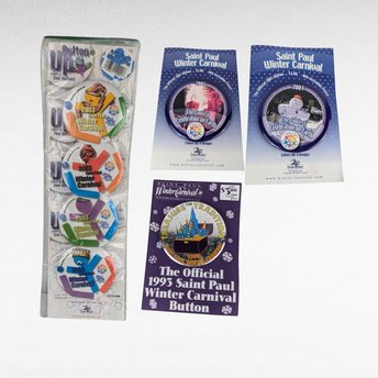 Vintage Saint Paul Winter Carnival Buttons, 1993, 2001, 2003, Collectible Minnesota Memorabilia, Gift for Collectors