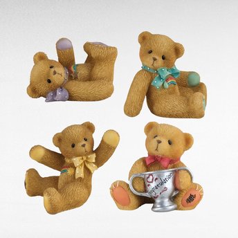 Cherished Teddies Mini Bear Figurines, 1998-1999, Tumbling Teddies, Collectible Resin Bears, Gift for Teddy Bear Lovers
