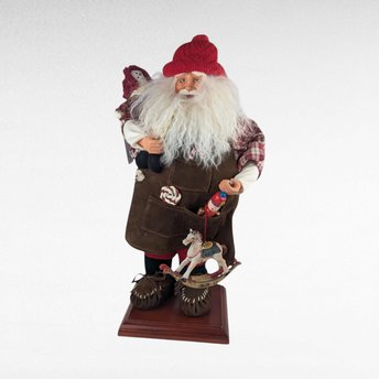 Vintage Santa's Workshop Santa Figure, 18" Christmas Decoration, Collectible Santa Claus, Gift for Santa Collector, Nostalgic Holiday Decor
