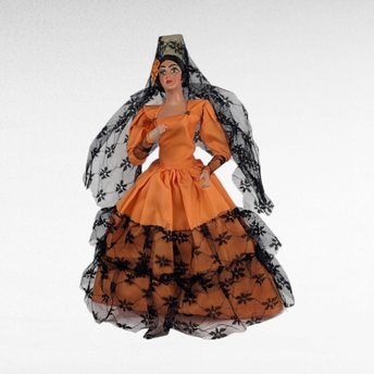 Vintage Spanish Doll in Orange.