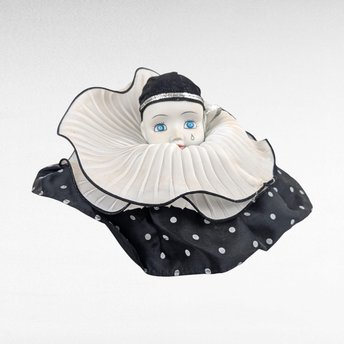 Vintage Sad Clown Head Music Box. 