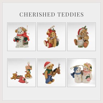 Vintage Cherished Teddies Figurines, Christmas Ornaments, Collectible Bears, 1990s-2000s, Gift for Collector, Nostalgic Decor